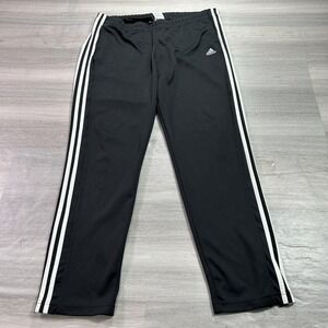 Adidas Climalite Track Pants Womens XL Black 3 Stripe Zip Hem Athletic S87551